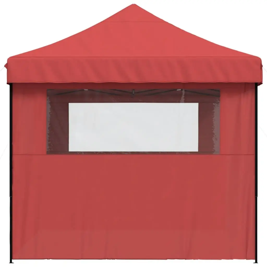 Foldable Pop-Up Party Tent Outdoor Garden Gazebo Canopy 3 Sidewalls Red