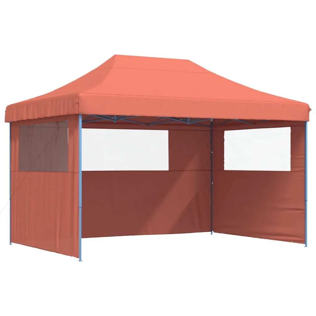 Pop-Up Party Tent Outdoor Gazebo Canopy 3 Sidewalls Orange