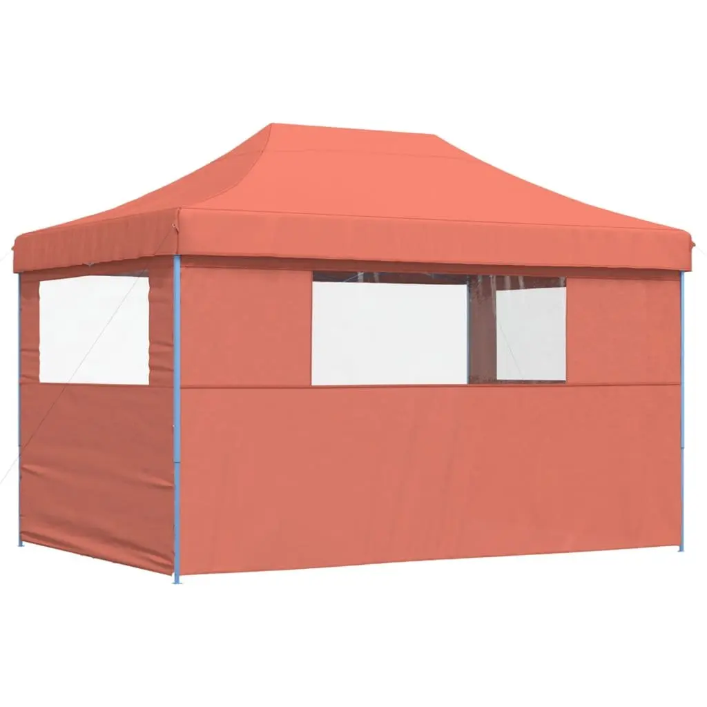 Pop-Up Party Tent Outdoor Gazebo Canopy 3 Sidewalls Orange