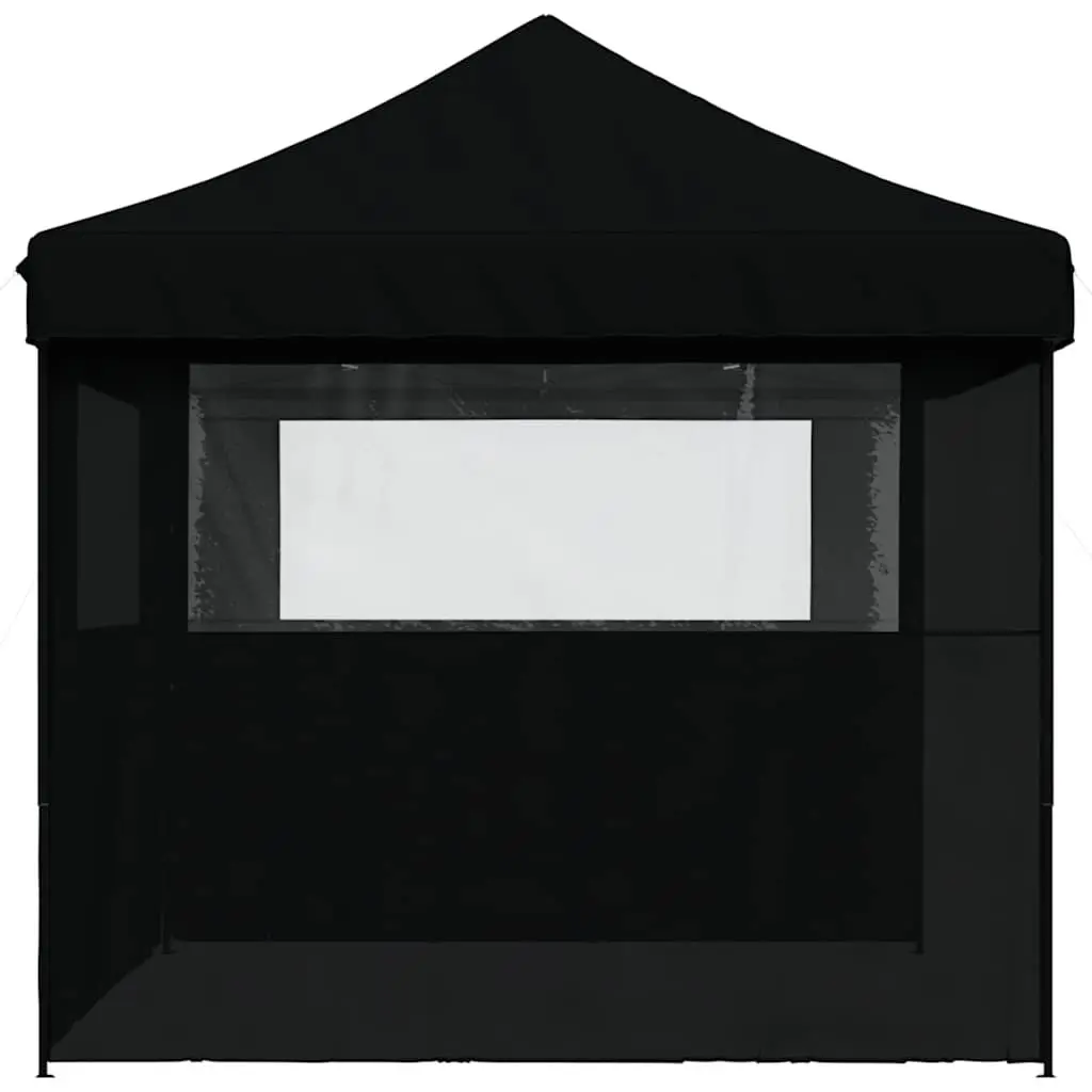 Foldable Pop-Up Party Tent Outdoor Gazebo Canopy 3 Sidewalls Black