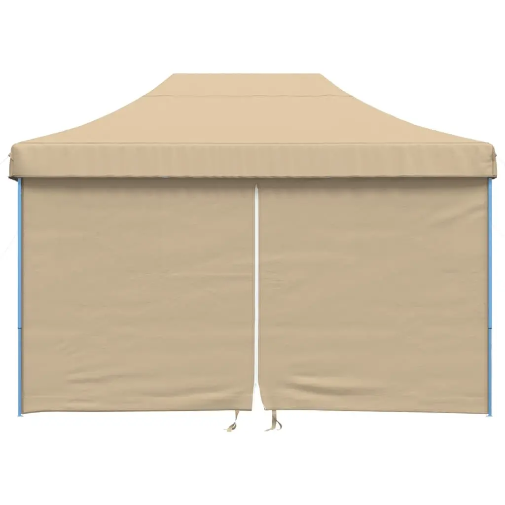 Foldable Pop-Up Party Tent Outdoor Gazebo 4 Sidewalls Beige