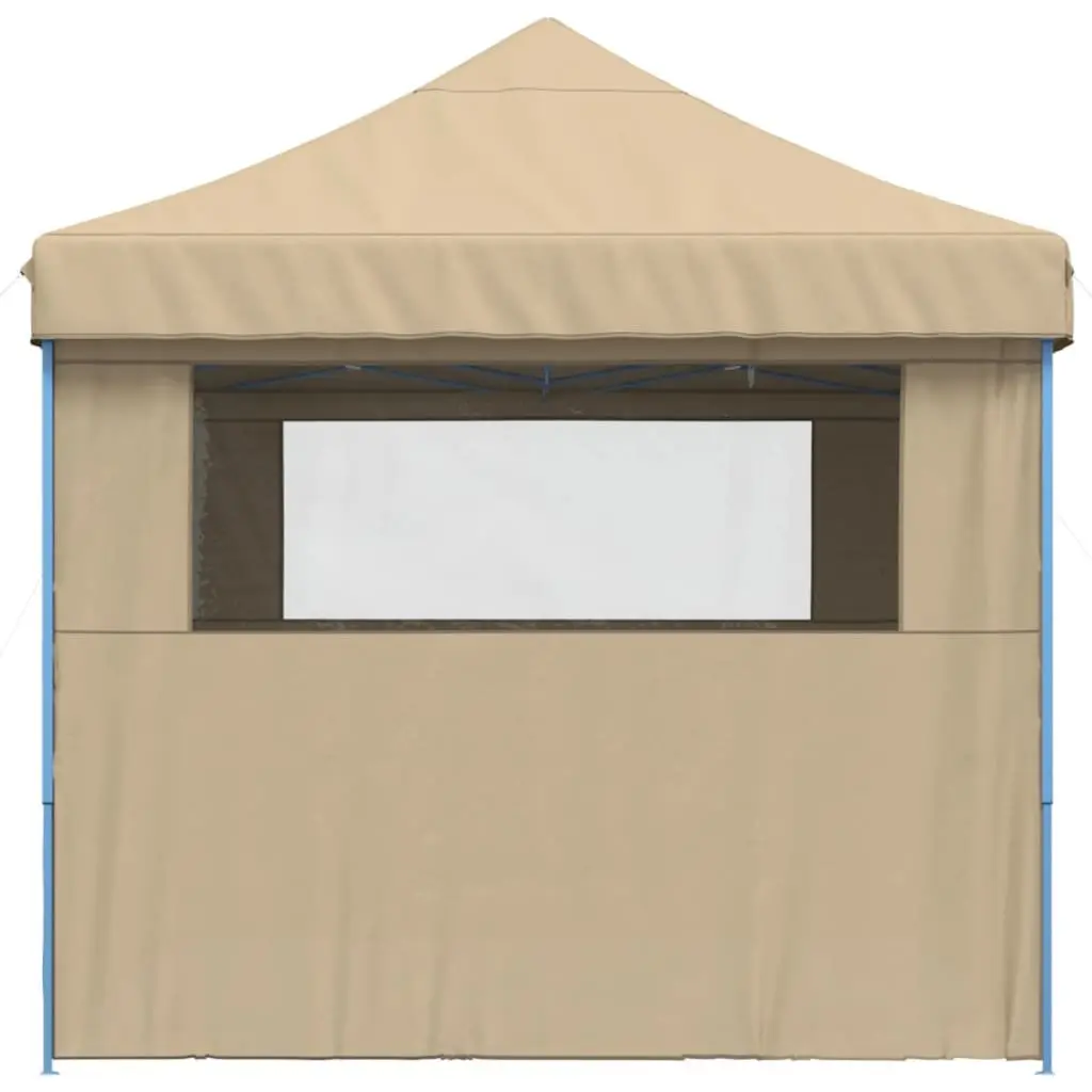 Foldable Pop-Up Party Tent Outdoor Gazebo 4 Sidewalls Beige