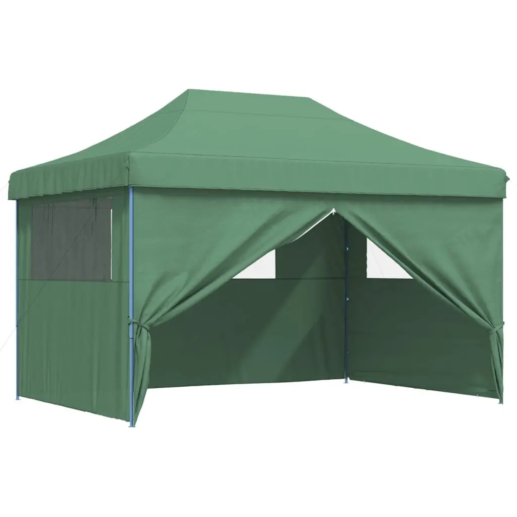 Foldable Pop-Up Party Tent Outdoor Event Canopy 4 Sidewalls Green