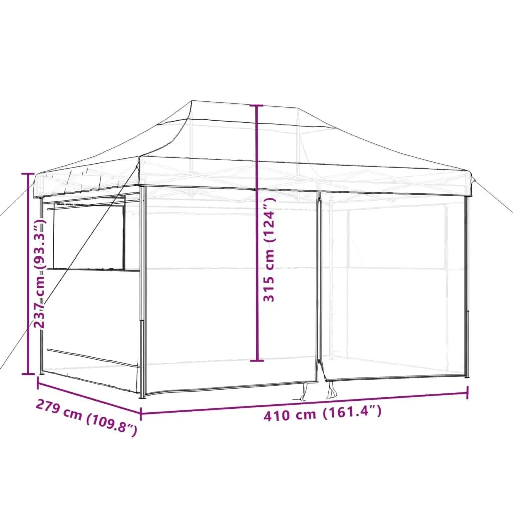 Foldable Pop-Up Party Tent Outdoor Event Canopy 4 Sidewalls Green