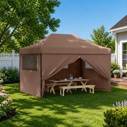 Reliable and Spacious Brown Pop-Up Party Tent
