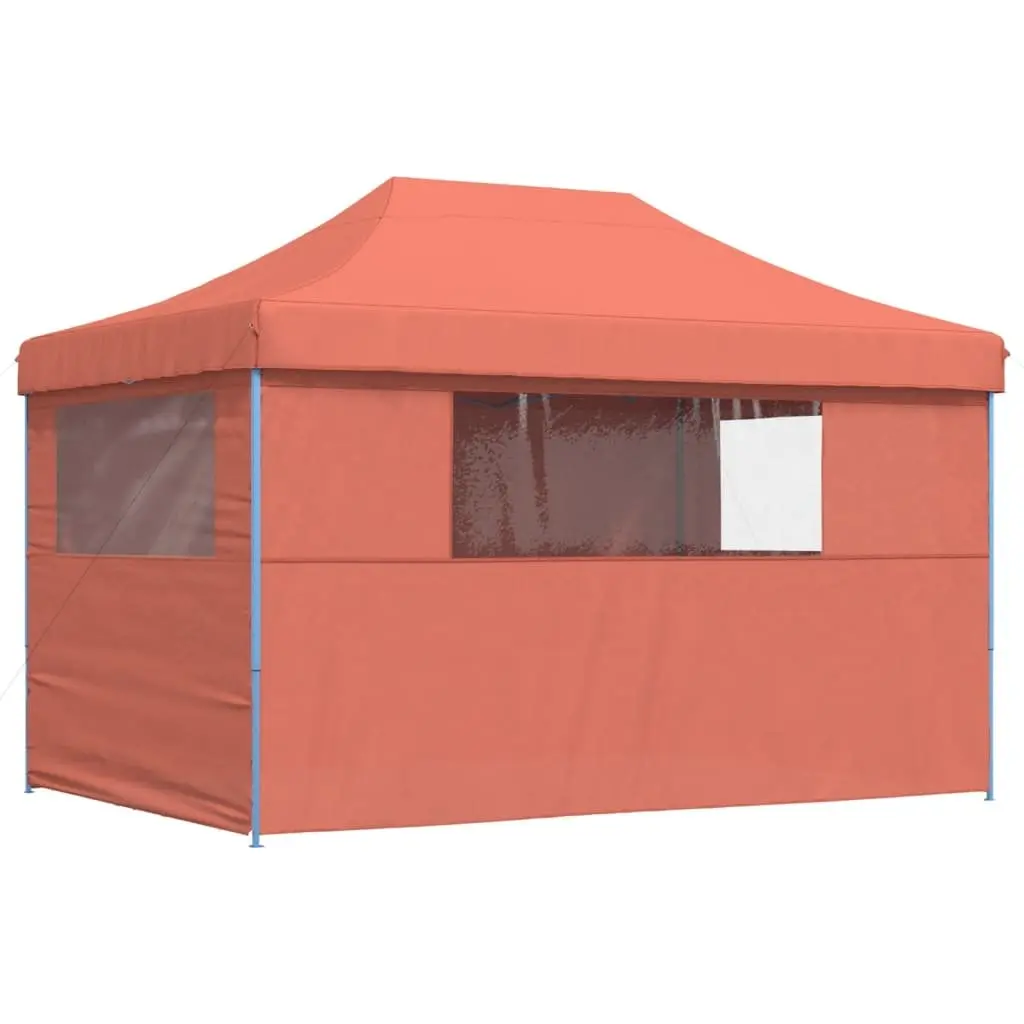 Foldable Pop-Up Party Tent Outdoor Event Gazebo Orange 4 Sidewalls