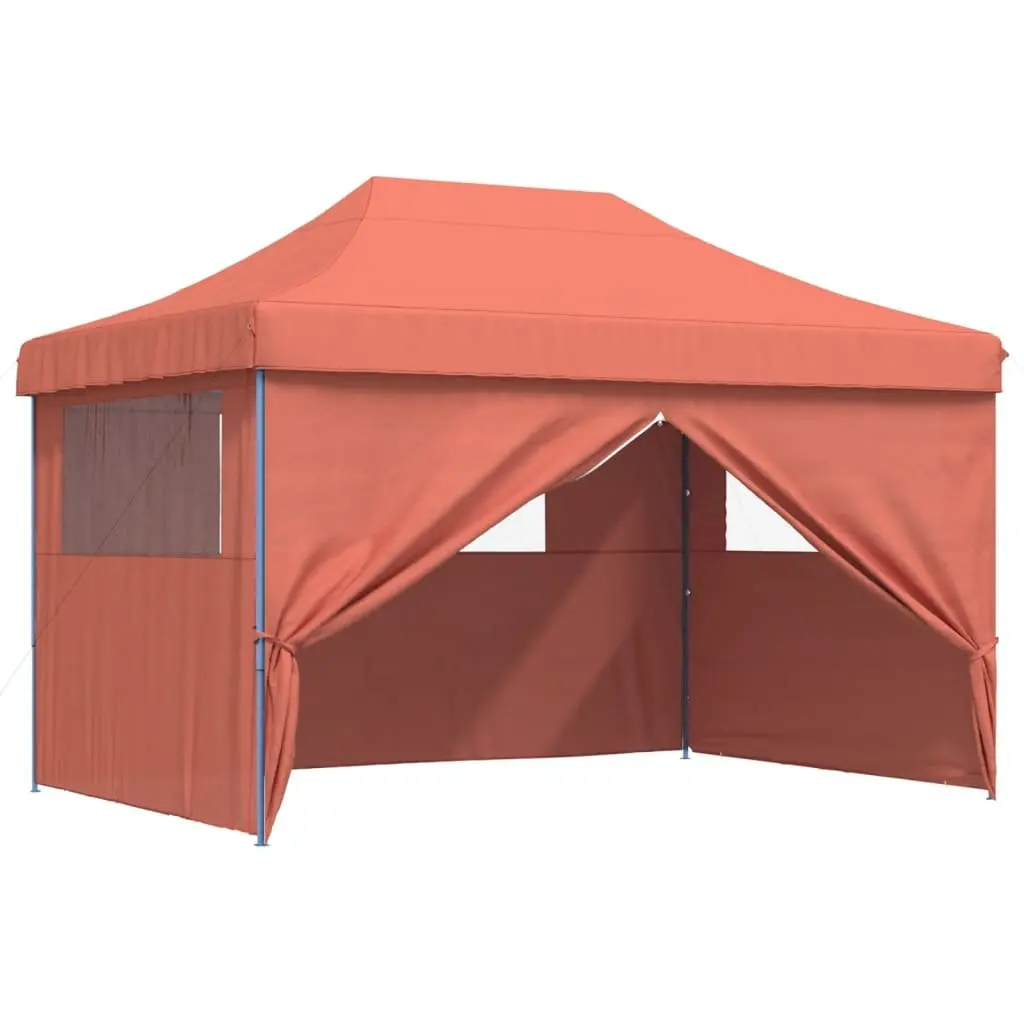 Foldable Pop-Up Party Tent Outdoor Event Gazebo Orange 4 Sidewalls