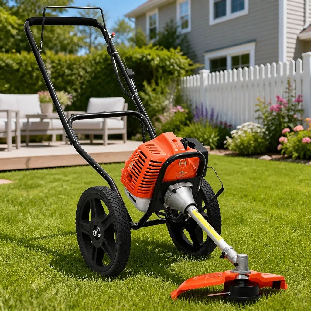 Brush Cutter Grass Trimmer 52cc Engine with Wheels Garden Tool