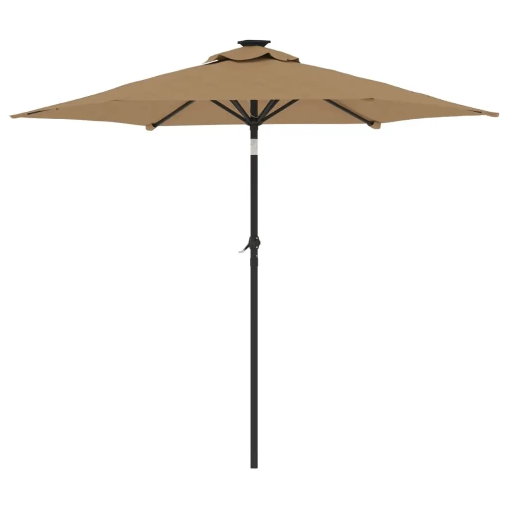 Garden Parasol Sun Shade Outdoor Umbrella 225 x 225 cm Taupe Square Crank Tilt