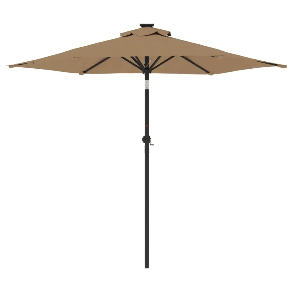 Garden Parasol Sun Shade Outdoor Umbrella 225 x 225 cm Taupe Square Crank Tilt