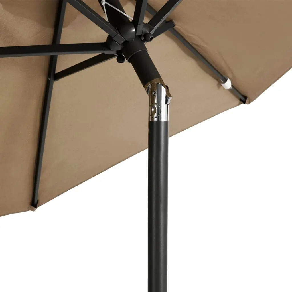 Garden Parasol Sun Shade Outdoor Umbrella 225 x 225 cm Taupe Square Crank Tilt