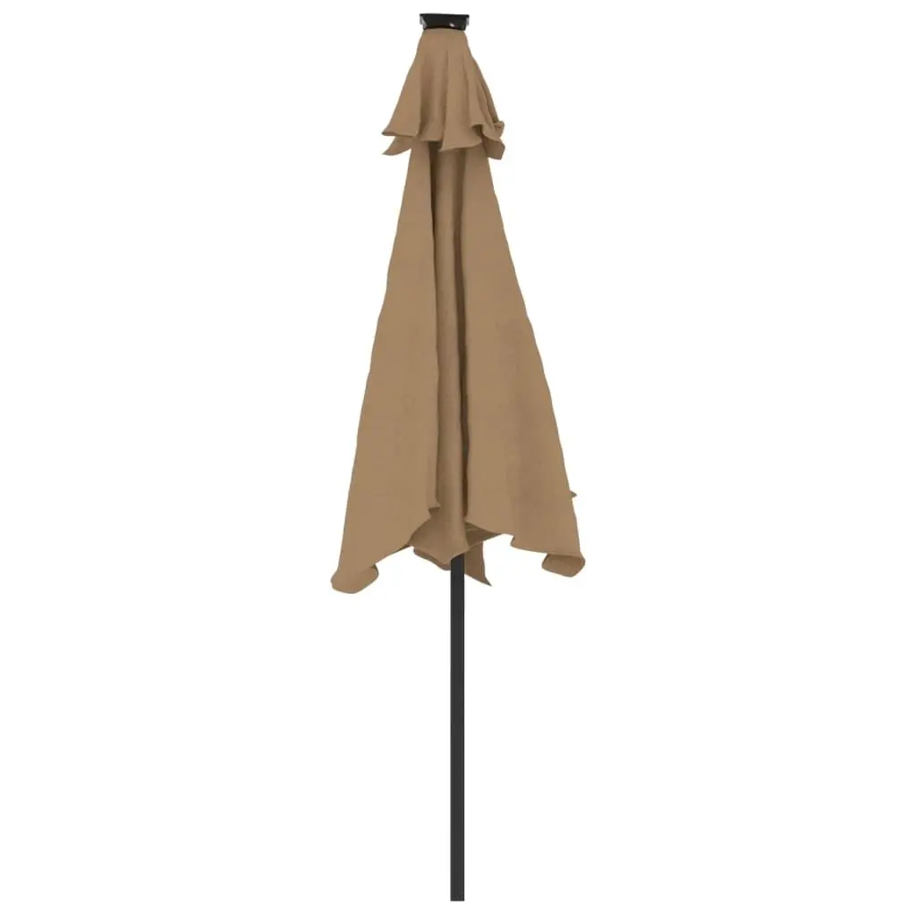 Garden Parasol Sun Shade Outdoor Umbrella 225 x 225 cm Taupe Square Crank Tilt