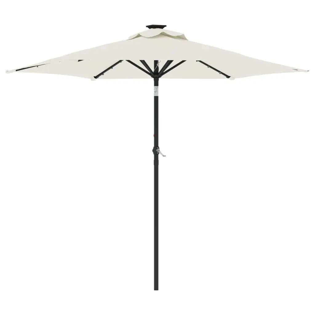 Garden Parasol Shade with LED Lights 225x225x212cm White