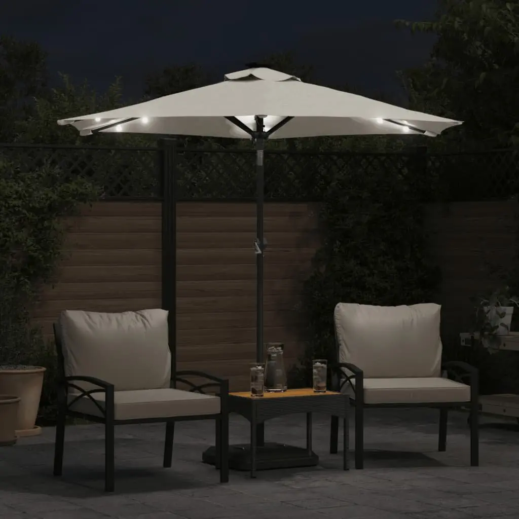 Garden Parasol Shade with LED Lights 225x225x212cm White