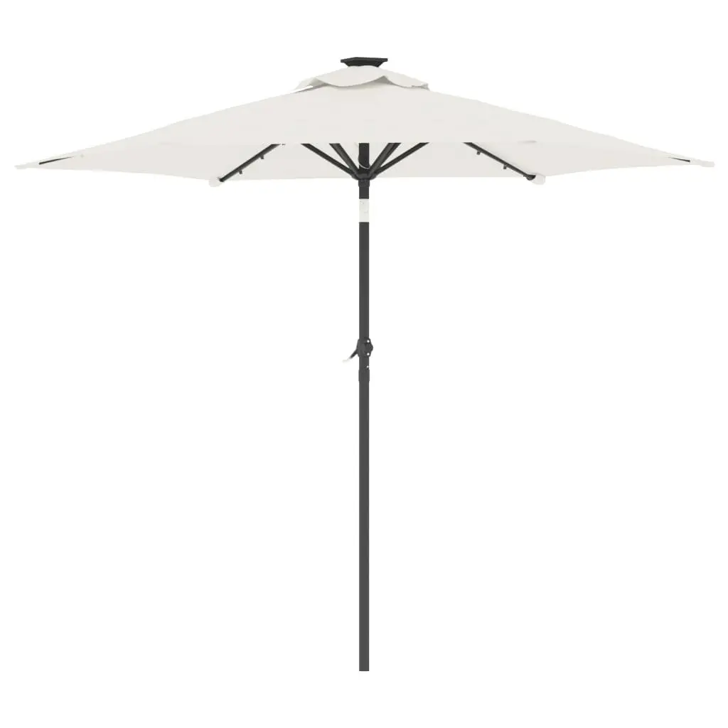 Garden Parasol Shade with LED Lights 225x225x212cm White