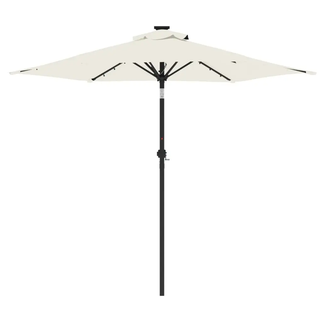 Garden Parasol Shade with LED Lights 225x225x212cm White