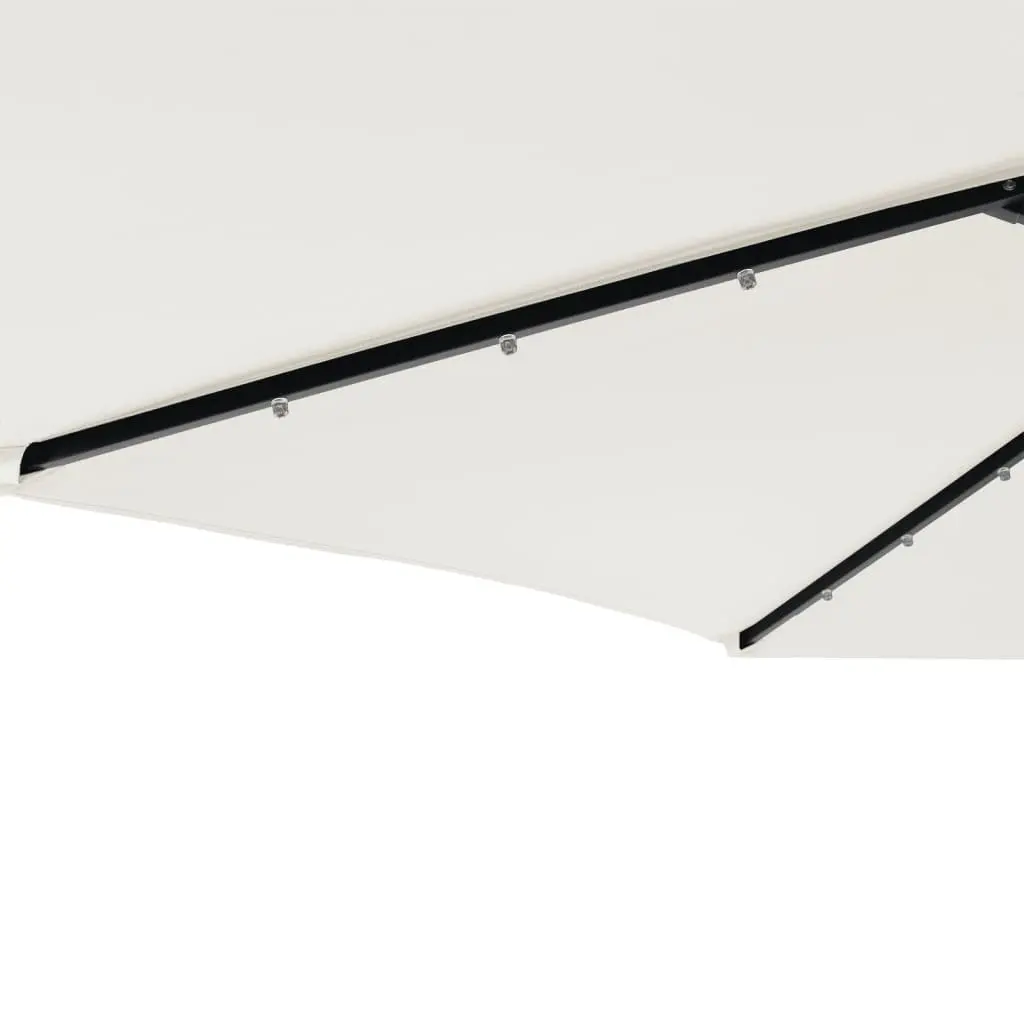 Garden Parasol Shade with LED Lights 225x225x212cm White