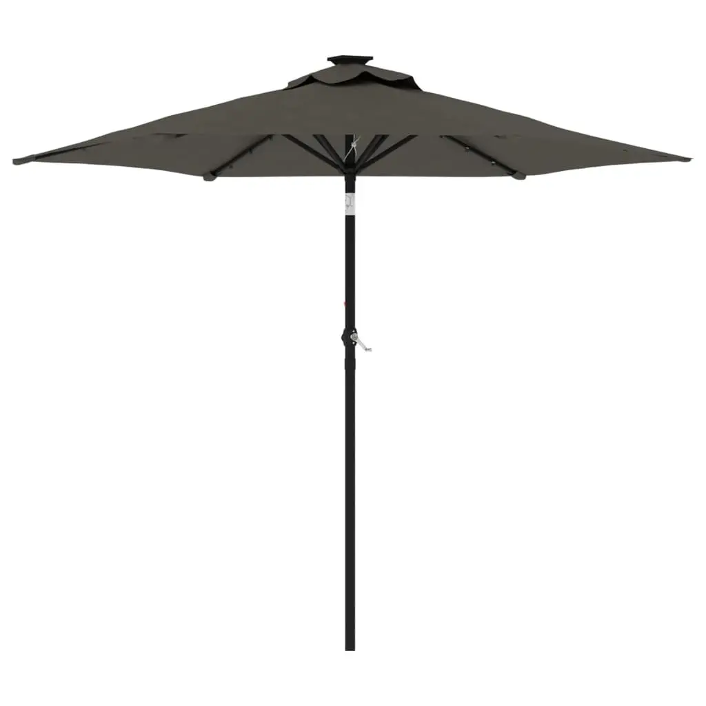 Garden Parasol Shade with LED Lights 225x225x212cm Anthracite