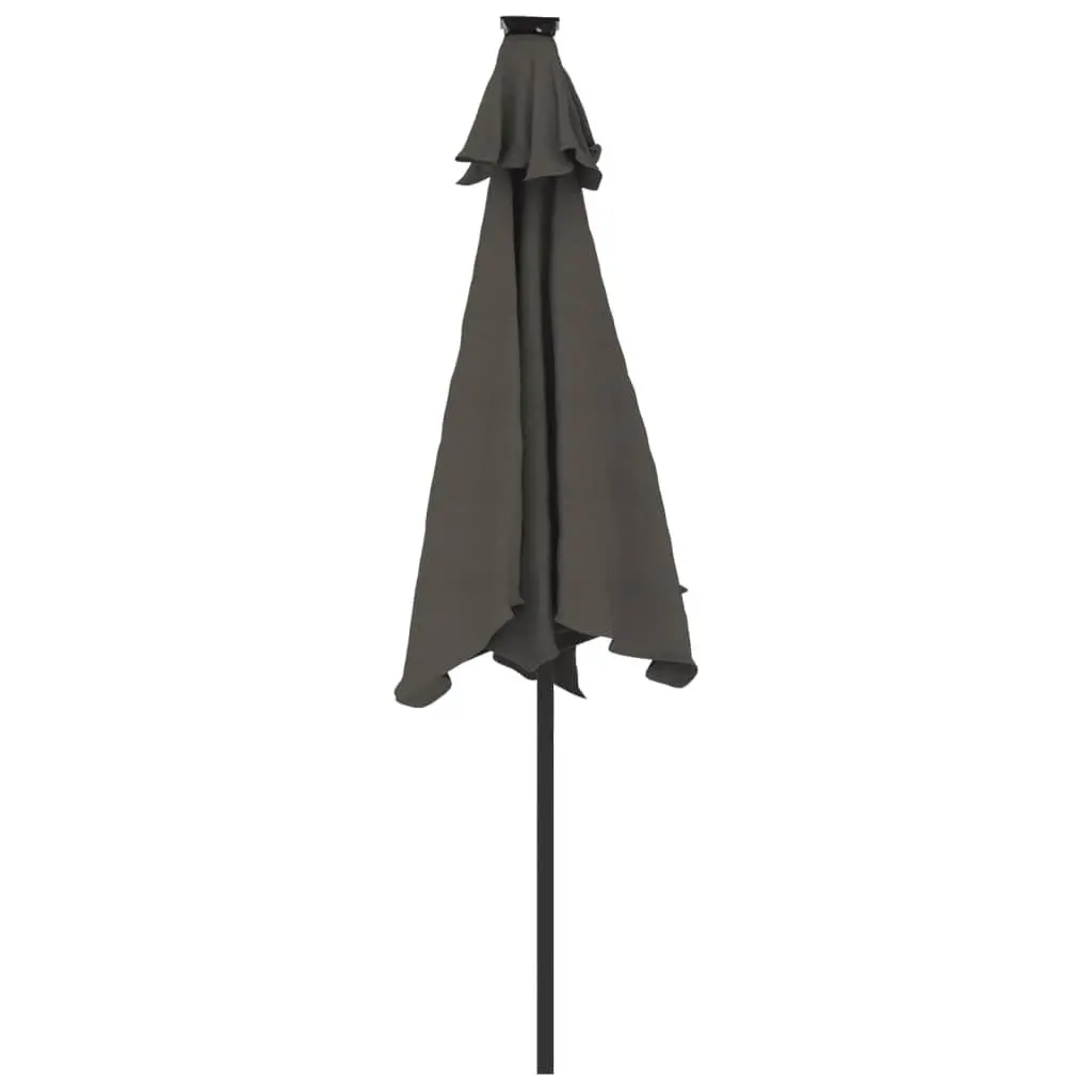 Garden Parasol Shade with LED Lights 225x225x212cm Anthracite