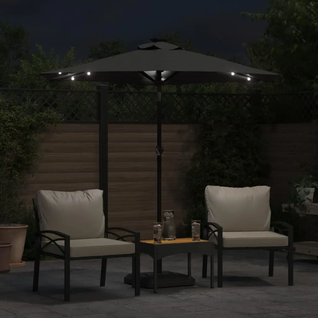 Garden Parasol Shade with LED Lights 225x225x212cm Anthracite