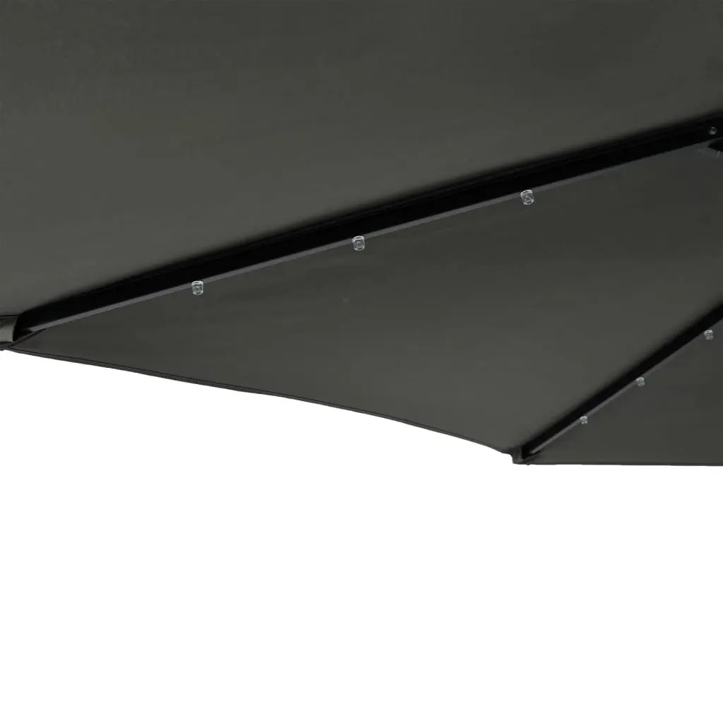 Garden Parasol Shade with LED Lights 225x225x212cm Anthracite