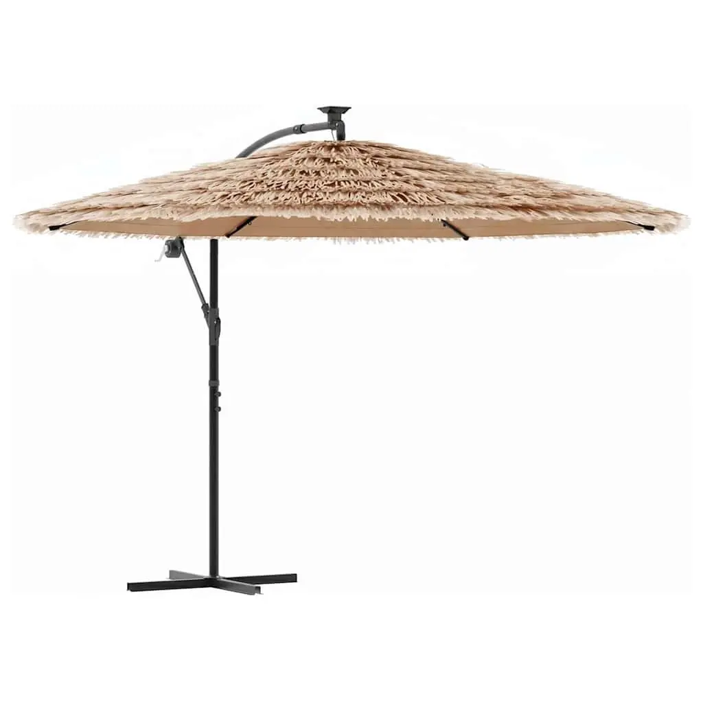 Garden Parasol Sun Shade 290cm Brown Steel Pole Crank Mechanism