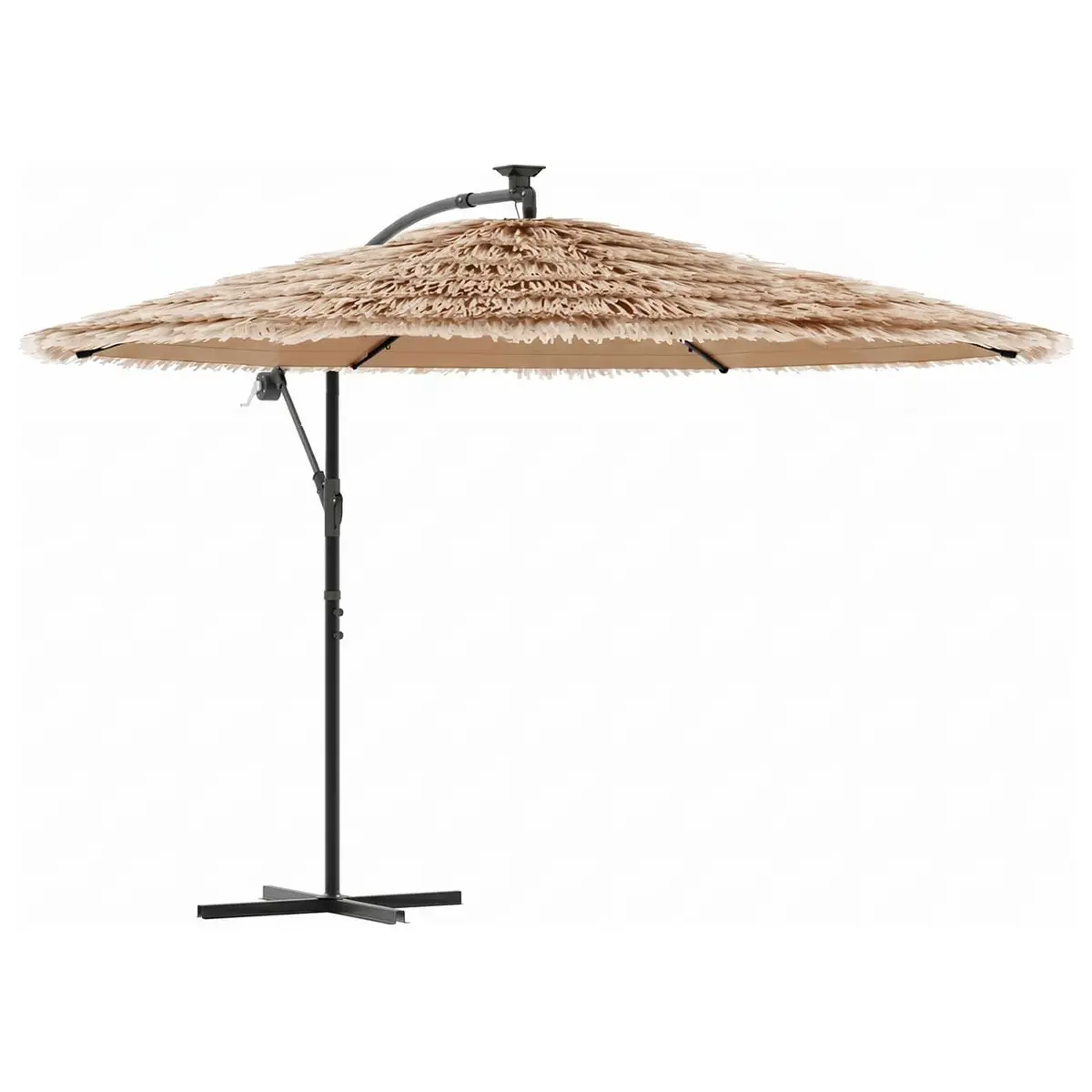Garden Parasol Sun Shade 290cm Brown Steel Pole Crank Mechanism