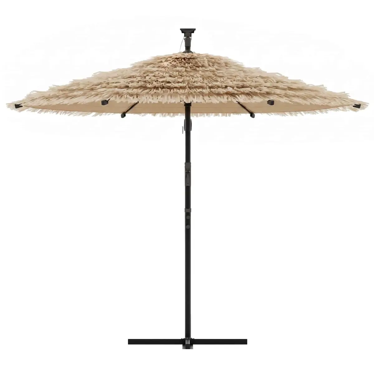 Garden Parasol Sun Shade 290cm Brown Steel Pole Crank Mechanism