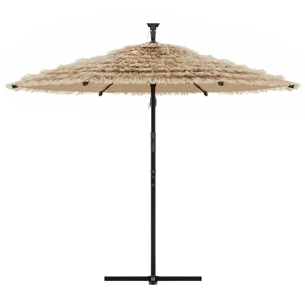 Garden Parasol LED Lights Outdoor Sunshade 246x246x230cm Brown