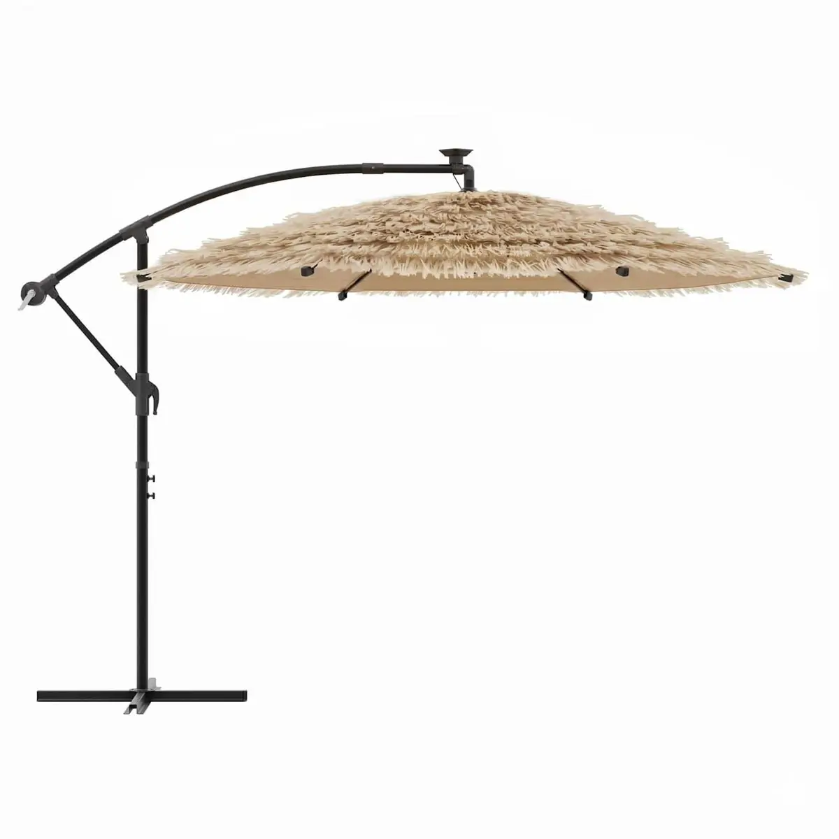 Garden Parasol Sun Shade with LED Lights 269x269 cm Brown