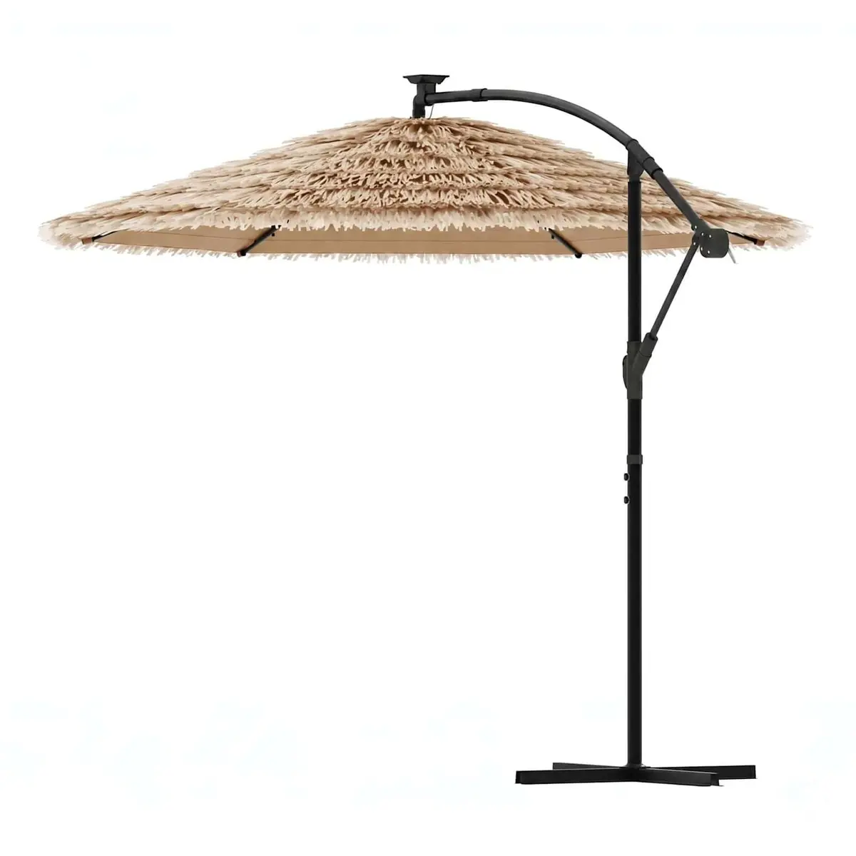 Garden Parasol Sun Shade with LED Lights 269x269 cm Brown