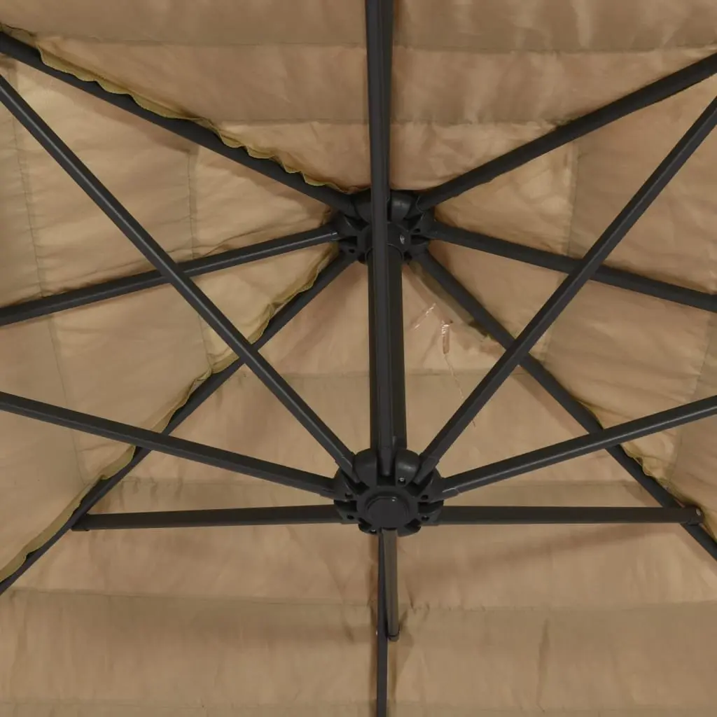 Garden Parasol Sun Shade Crank Mechanism 388x388x248cm Brown