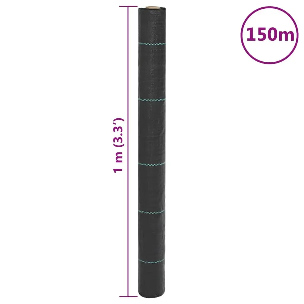 Weed Control Membrane Black 1x150m Landscape Fabric Garden Suppression Mat