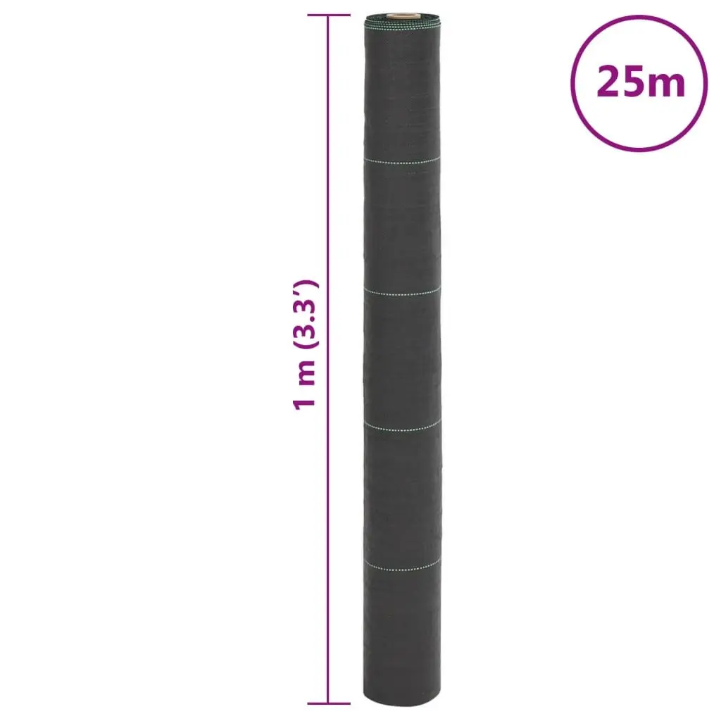 Weed Membrane 1x25m Black PP Landscape Fabric Garden Weed Control Mat Roll
