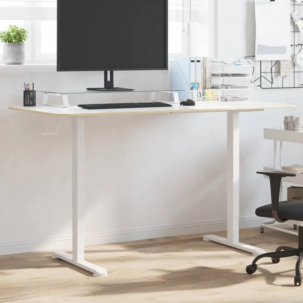 White Steel Adjustable Desk Frame for Comfort