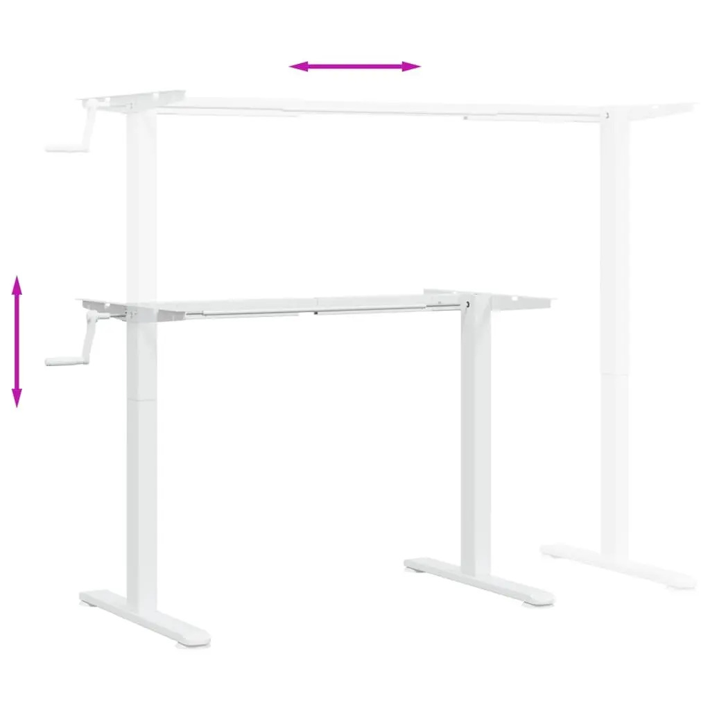 White Steel Adjustable Desk Frame for Comfort