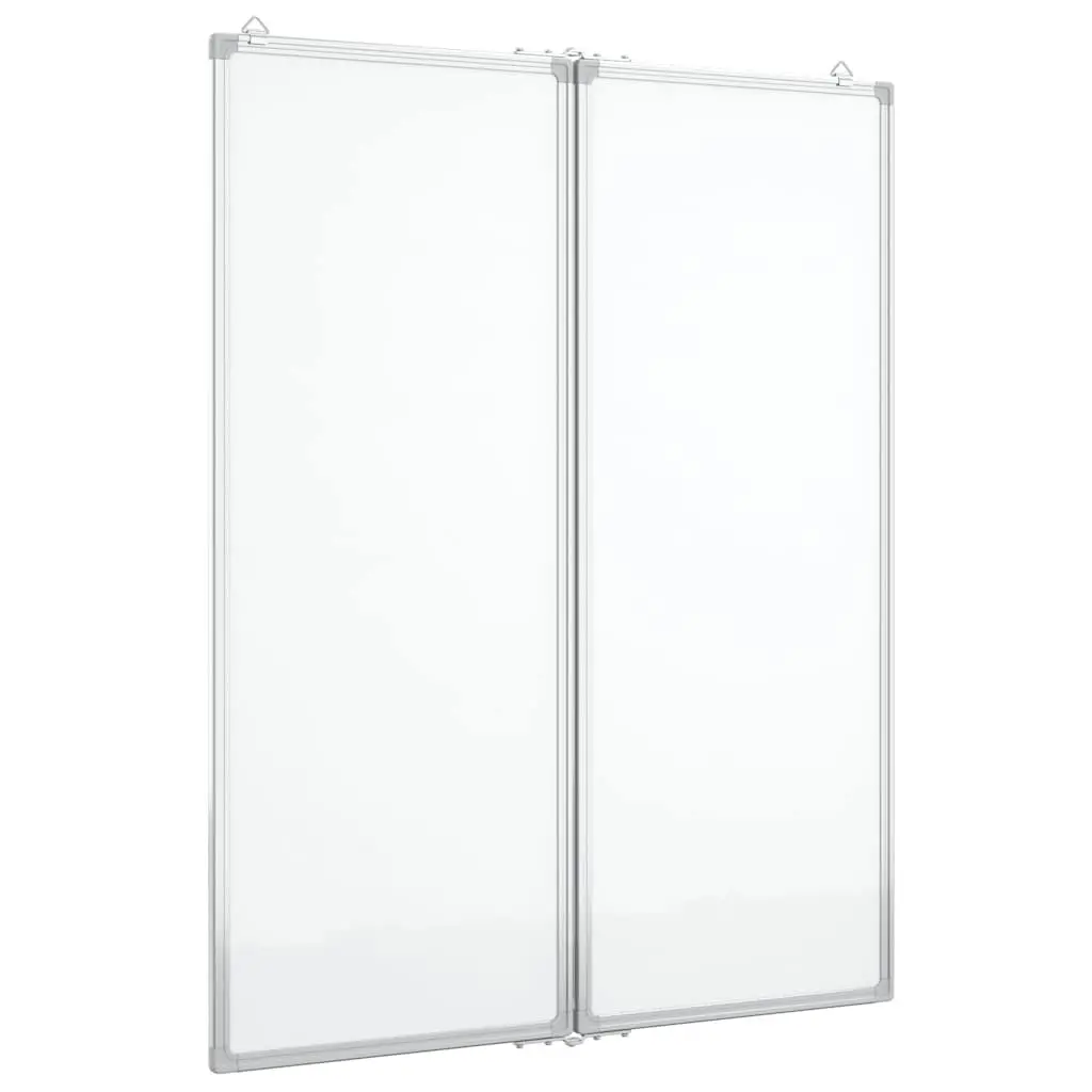 Magnetic Whiteboard Foldable Two Panel Display Board Home Office 80 x 100 cm