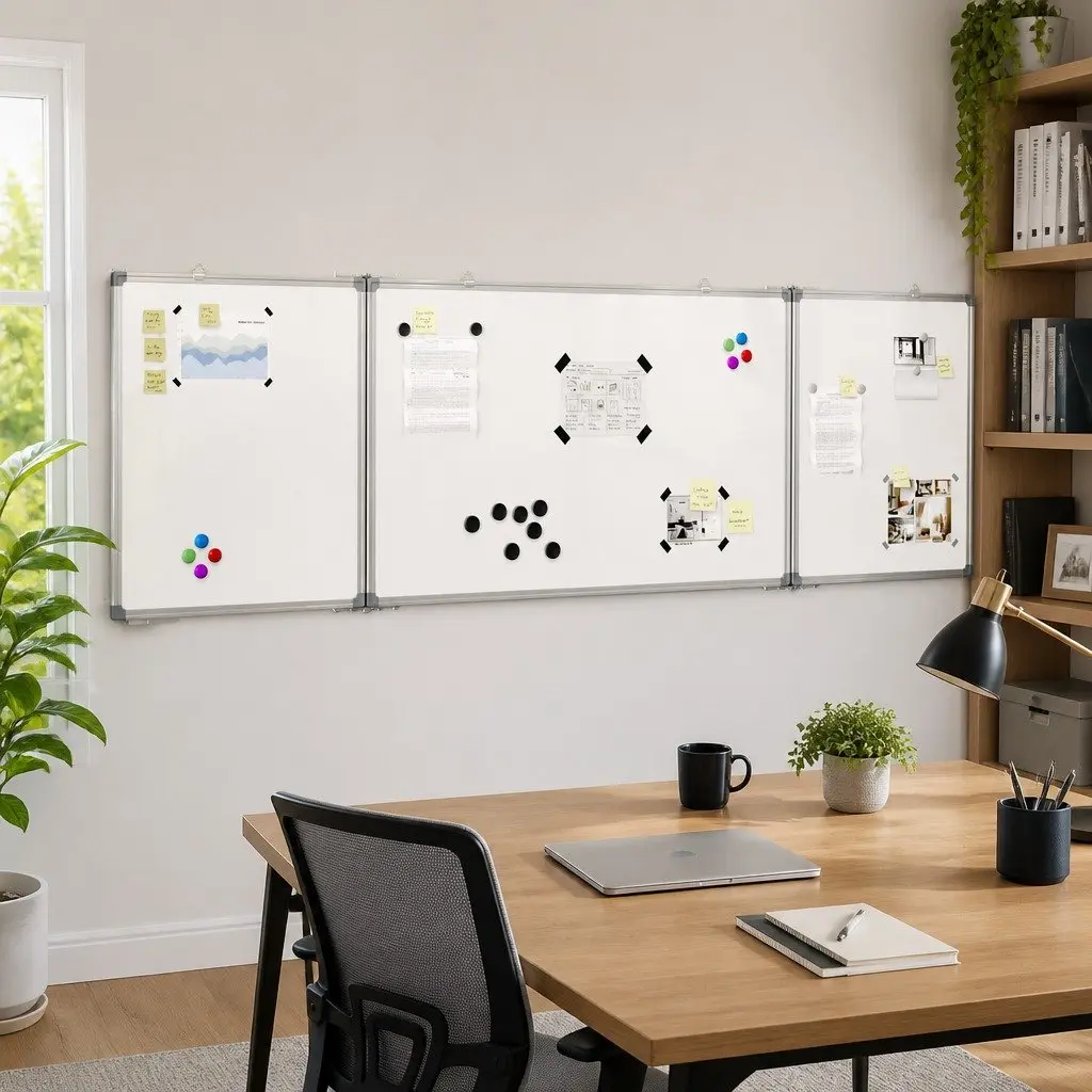 Magnetic Whiteboard Foldable Display Board 160x60cm Office Home Presentation