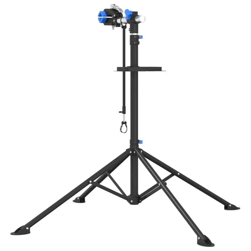 Foldable Bike Repair Stand Blue Steel Adjustable Height 108-188cm for Maintenance and Repairs