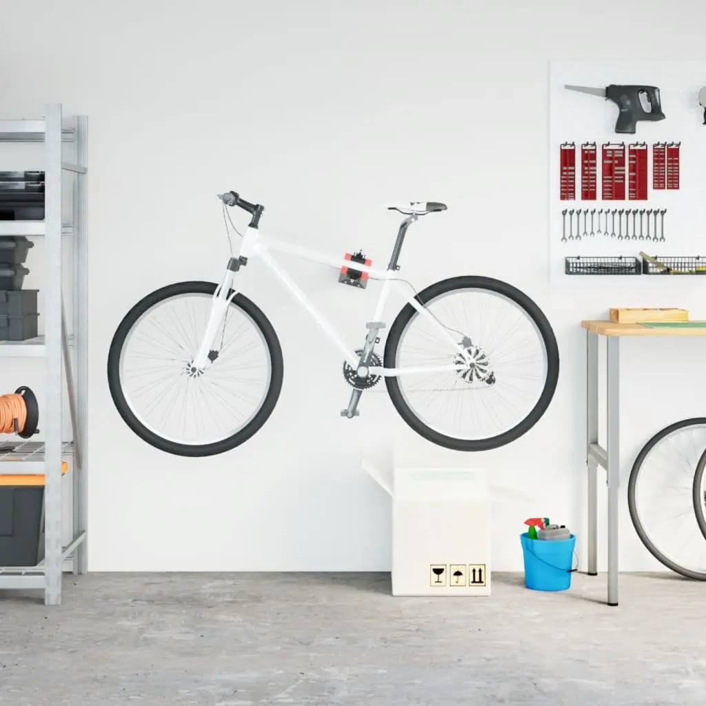 Wall Mounted Bike Repair Stand Foldable Bicycle Maintenance Red