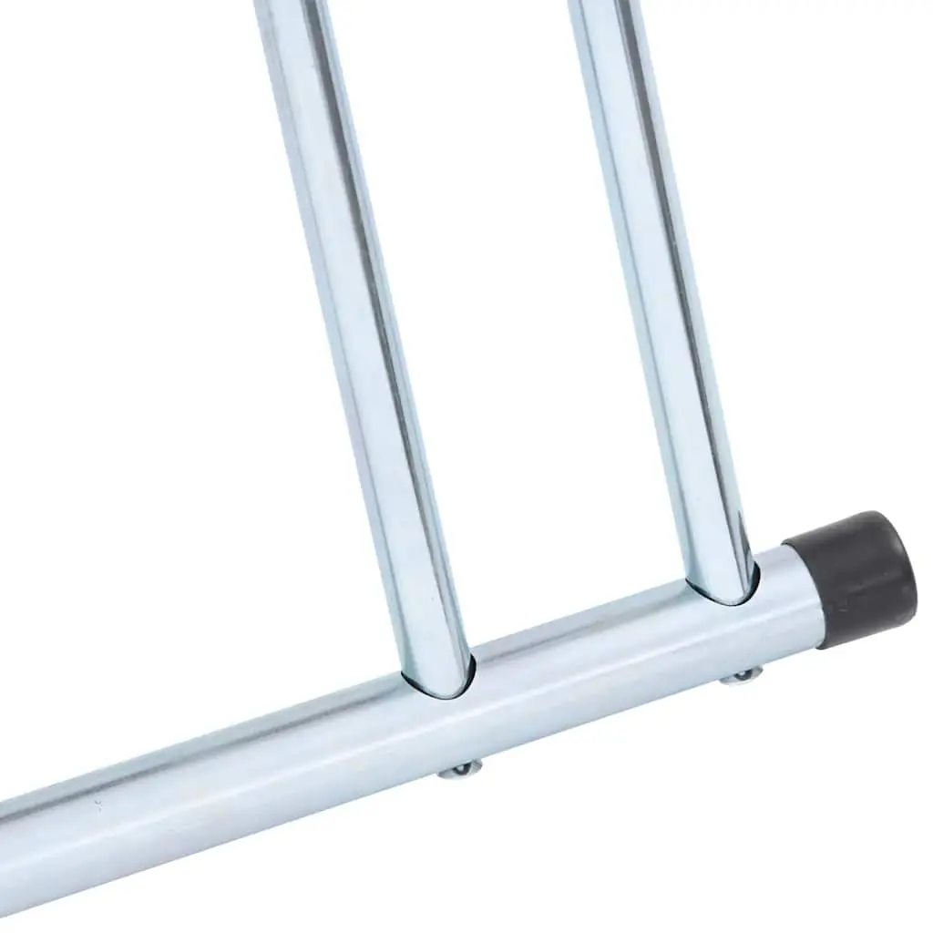 Bicycle Stand Floor Freestanding 2 Bikes Storage Rack Galvanised Steel Silver