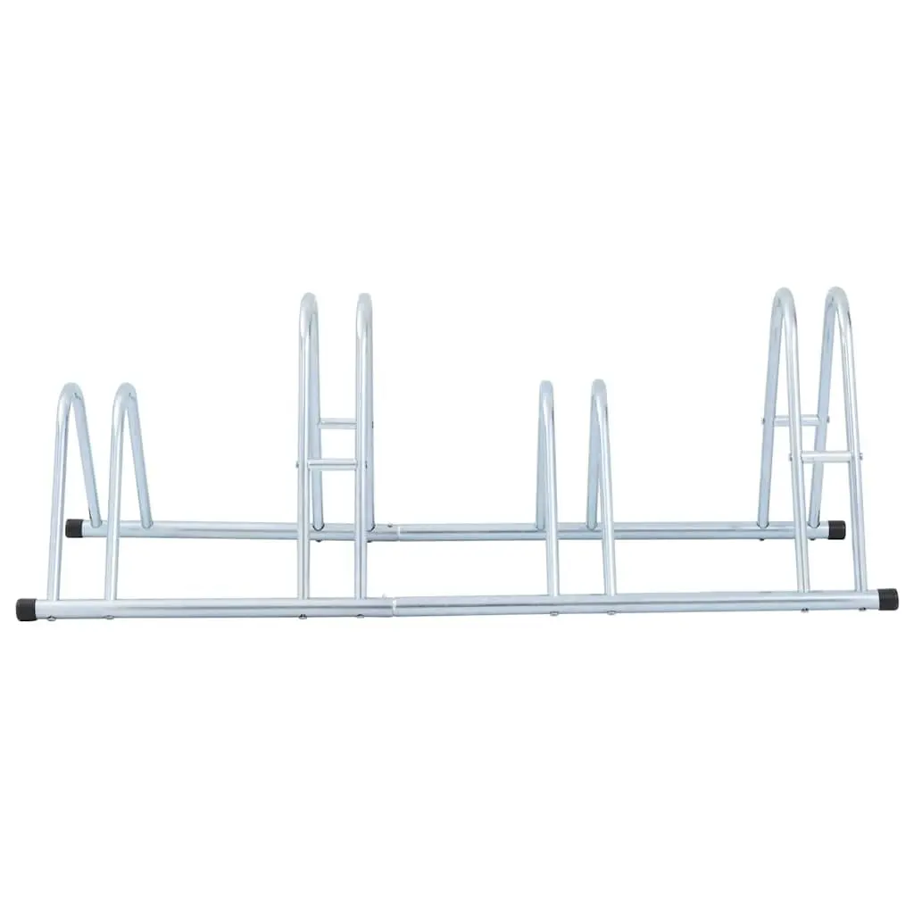 Bicycle Stand 4 Bikes Freestanding Storage Rack Silver