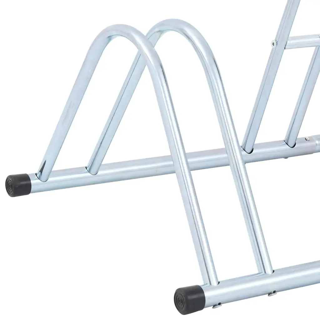 Bicycle Stand 4 Bikes Freestanding Storage Rack Silver