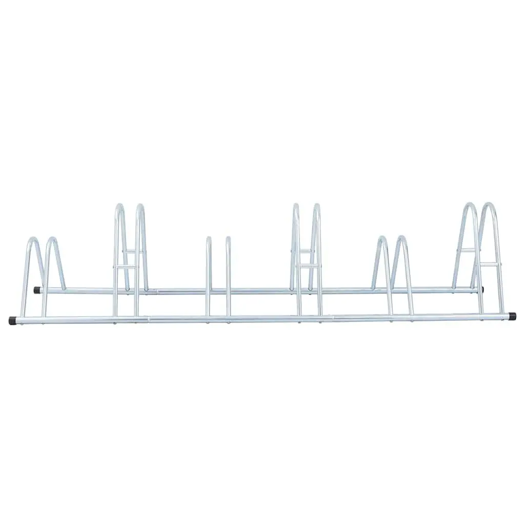 Bicycle Stand for 6 Bikes Freestanding Storage Rack Space Saving Silver