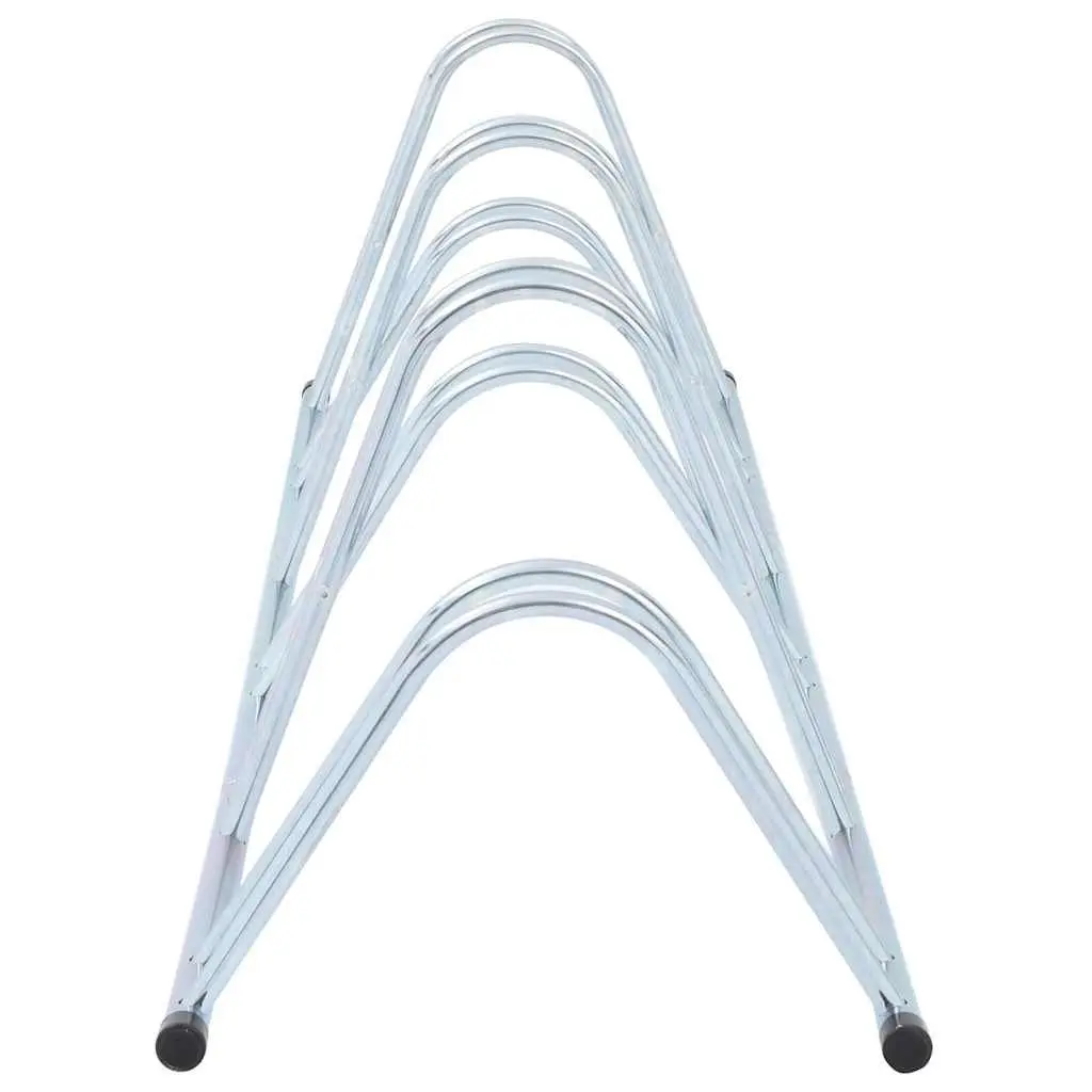 Bicycle Stand for 6 Bikes Freestanding Storage Rack Space Saving Silver