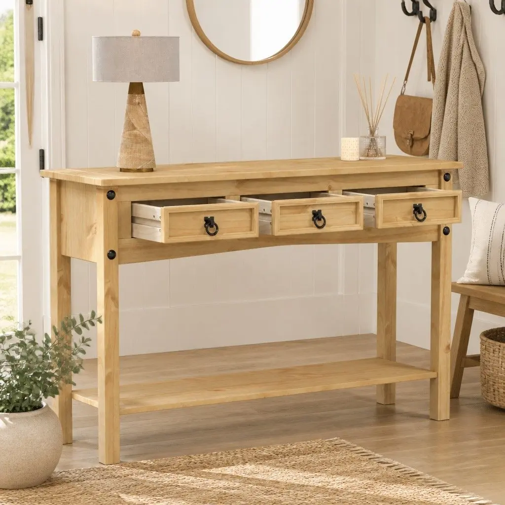 Console Table in Solid Pine Wood