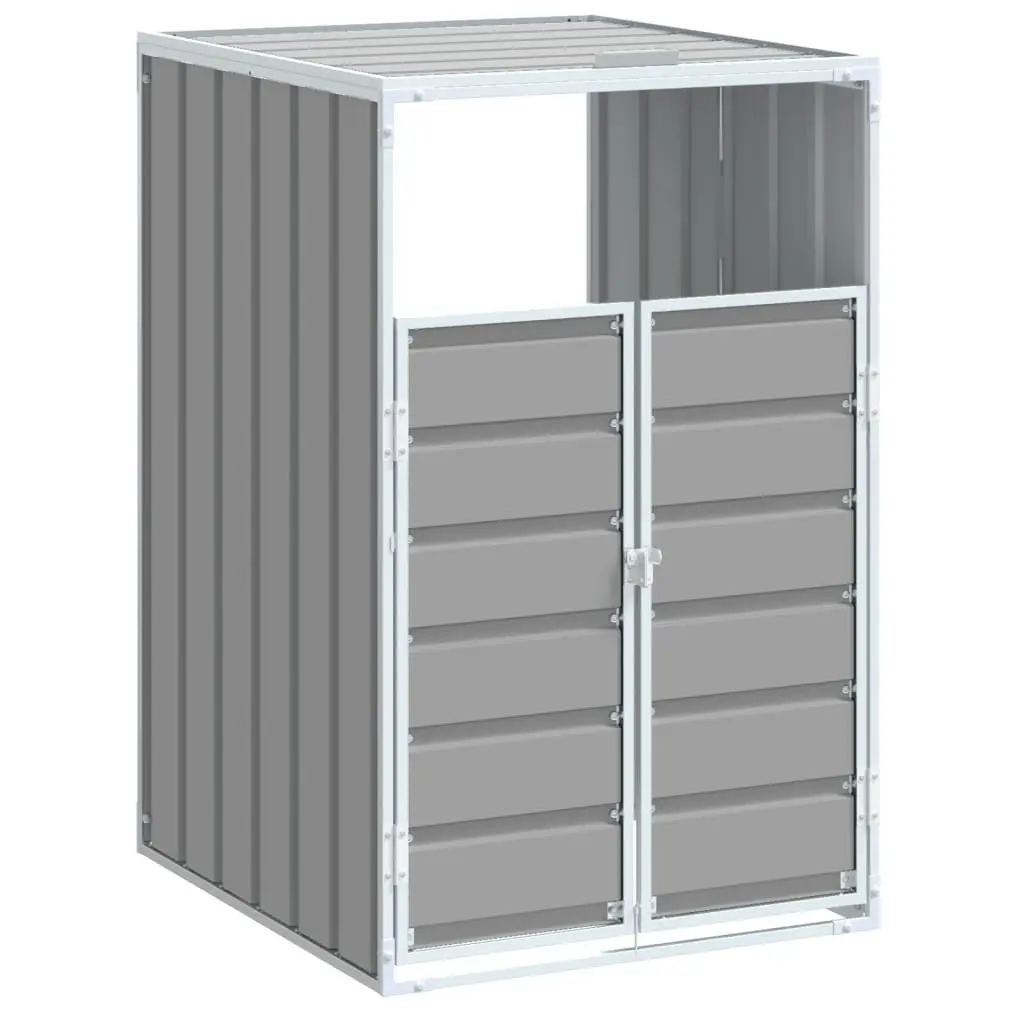 Wheelie Bin Storage Shed Grey 72x81x115cm Outdoor Garbage Container