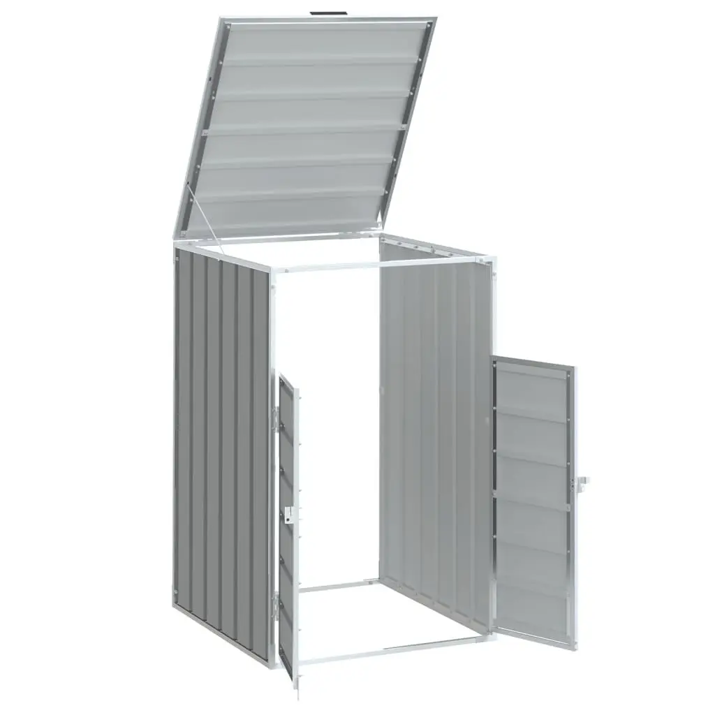 Wheelie Bin Storage Shed Grey 72x81x115cm Outdoor Garbage Container
