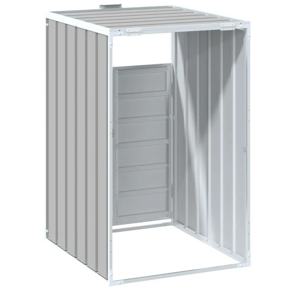 Wheelie Bin Storage Shed Grey 72x81x115cm Outdoor Garbage Container