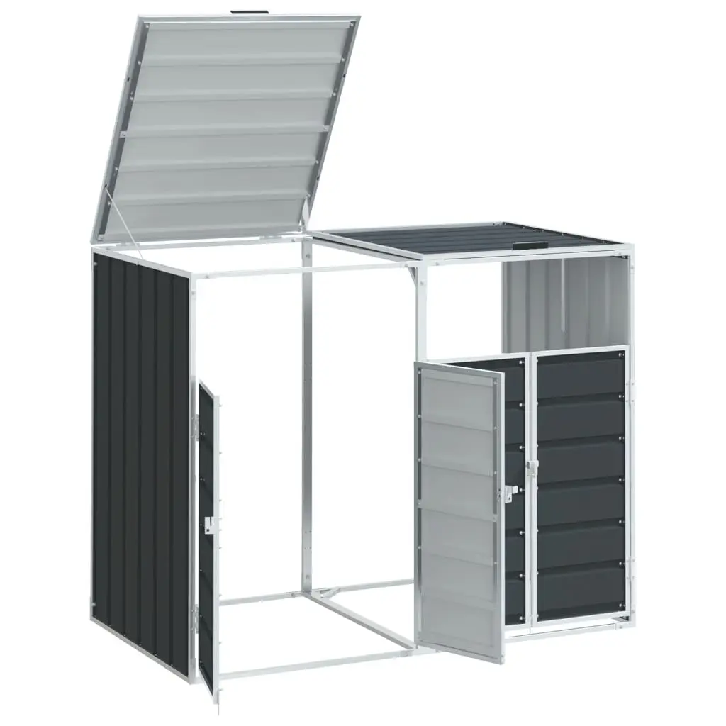 Wheelie Bin Storage Double Bins Garden Waste Container Enclosure Anthracite 144 x 81 x 113 cm